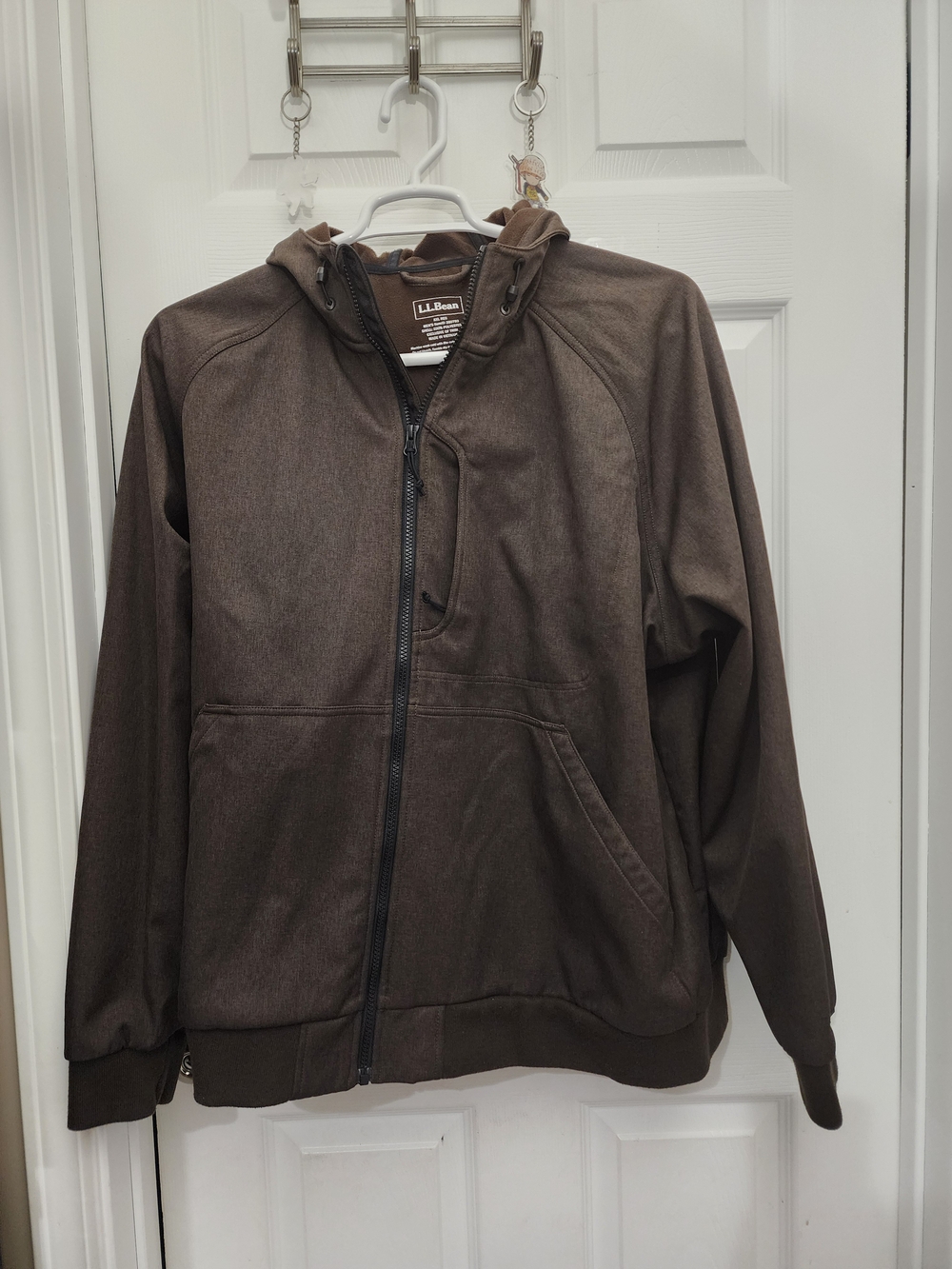 L.L.Bean Men's Dark Brown Zip-Up Fleece Hoodie